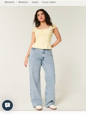 Hollister Light Blue Wide-Leg Jeans